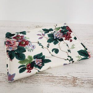 Cotton Curtain Valance  Floral with Grapes 52" X 18" excellent condition